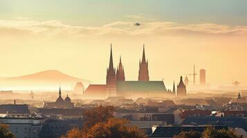 Morning view of Vienna s skyline featuring St Stephen s Cathedral Austria photo