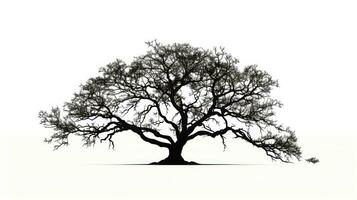 Isolated white tree silhouette photo