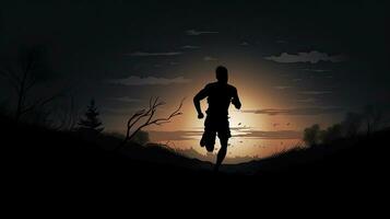 Silhouette of a runner photo