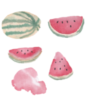 Red Fresh Watermelon Watercolor Set png