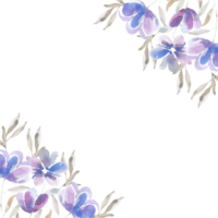 Purple Splash Watercolor Flower Border png