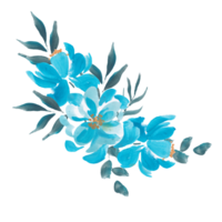 wijnoogst hand- geschilderd blauw roos png