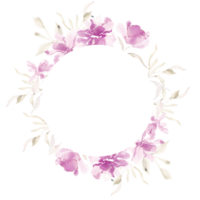 Purple Splash Watercolor Flower Wreath png