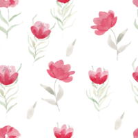 Red Simple Watercolor Flower Seamless Pattern png