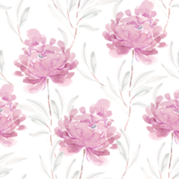 Purple Abstract Peony Watercolor Flower Seamless Pattern png