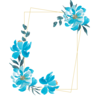 ancien main peint bleu Rose Cadre png