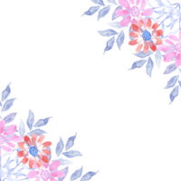 Cute Abstract Watercolor Flower Border png