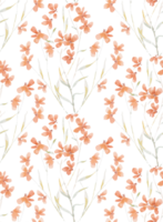 oranje waterverf wild bloem naadloos patroon png