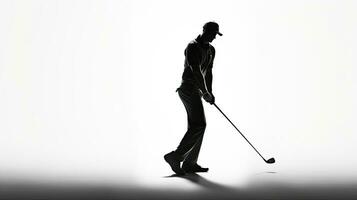 Studio silhouette of a golfer photo