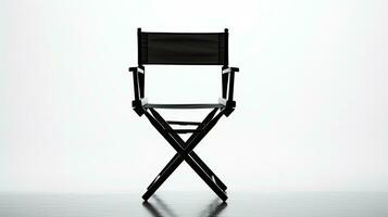 Silhouetted director chair on white background photo