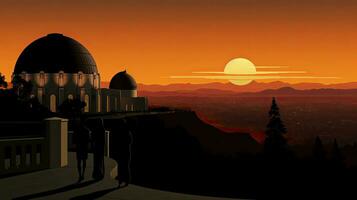 Griffith Observatory sunset in LA photo