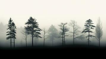 Numerous foggy trees photo