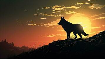 a hill dwelling wolf photo