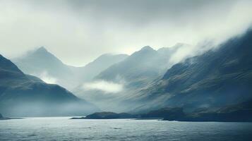 Cuillin Hills concealed in mist photo