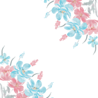 Hand Painted Pastel Flower Border png