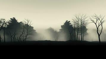 Numerous foggy trees photo