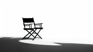 Silhouetted director chair on white background photo