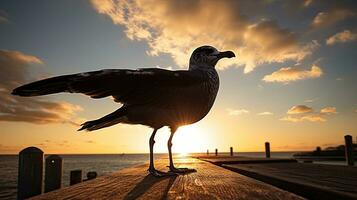 Seagull shadow silhouette photo