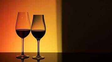 Black and white silhouette of a wine glass and bottle in a close up studio shot photo