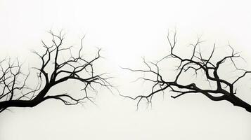 Outline of tree branches on a white backdrop photo