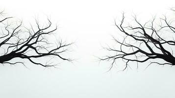 Outline of tree branches on a white backdrop photo