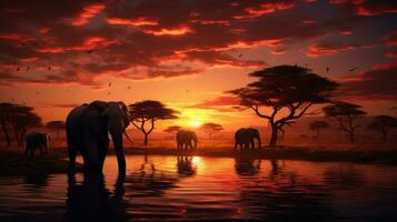 Elephants in the scenery photo