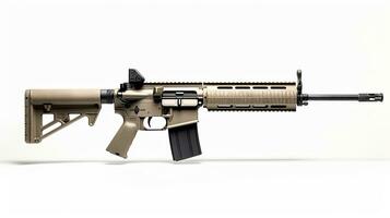 Tan SCAR carbine from US ARMY isolated on white background photo