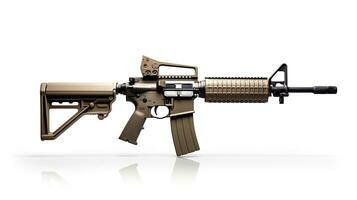 Tan SCAR carbine from US ARMY isolated on white background photo