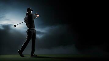 Studio silhouette of golf player photo