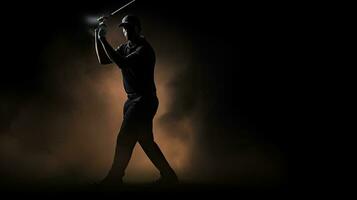 Studio silhouette of golf player photo