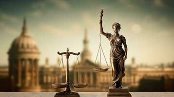 Justice scales silhouette on white background with legal law theme image photo