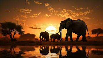 Elephants in the scenery photo
