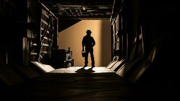 Toy worker silhouette in a tunnel captures professional challenge photo