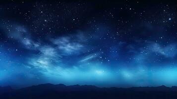 Stunning panoramic view of starry night sky with Milky Way photo