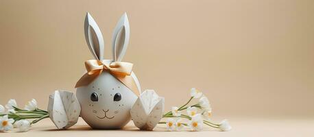 Minimal Easter concept DIY paper wrapping idea for gift eggs photo