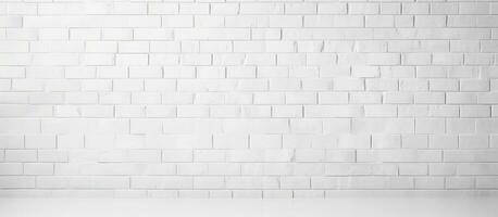 White brick wall texture in abstract pattern for web banner design photo