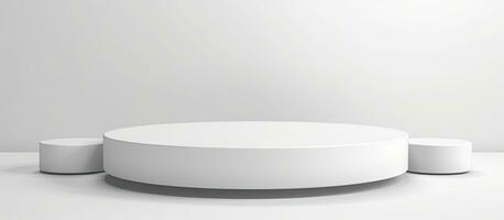 White podium for displaying products on a white background photo