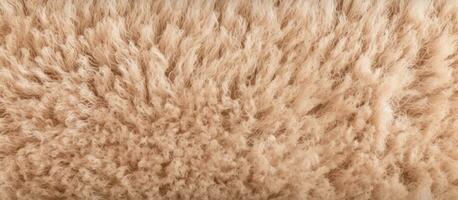 The top down view of an empty beige carpet serves as a blank space for text with a new fluffy background photo