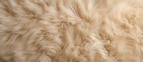 The top down view of an empty beige carpet serves as a blank space for text with a new fluffy background photo
