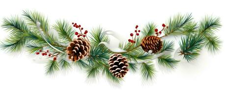 pino leña menuda y Navidad decoración aislado en blanco o transparente antecedentes foto