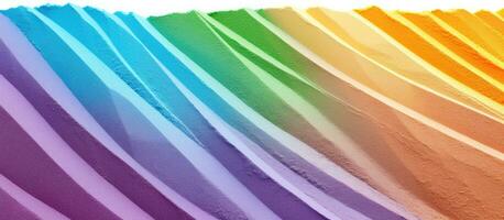 Rainbow sand stripes close up with empty space photo