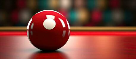 Red ball on a billiards table photo