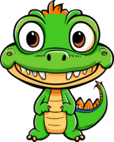 cute crocodile cartoon character style for kid png file transparent