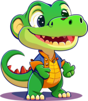 schattig krokodil tekenfilm karakter stijl voor kind PNG het dossier transparant