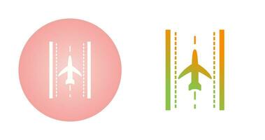 Plane on Runway Vector Icon