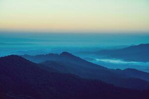 Blue sky with mountains view of nature cliff mountain landscape. photo