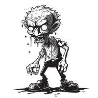 Zombie cartoon hand drawn sketch Vector illustration