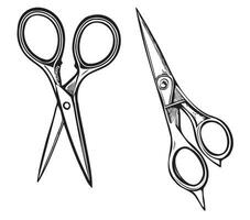 Scissors sketch hand drawn in doodle style Vector illustration