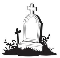 Tombstone cartoon hand drawn sketch Halloween illustration vector