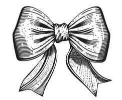 Bow sketch hand drawn in doodle style Vector illustration